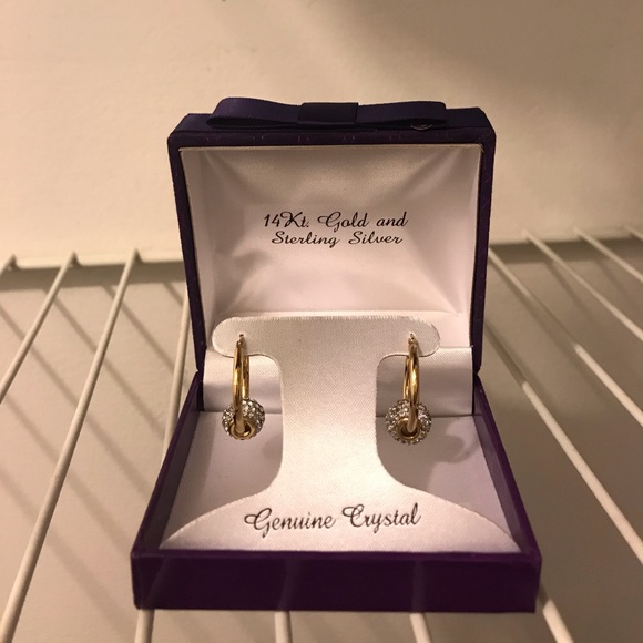 14k gold and sterling silver earrings - Picture 1 of 3